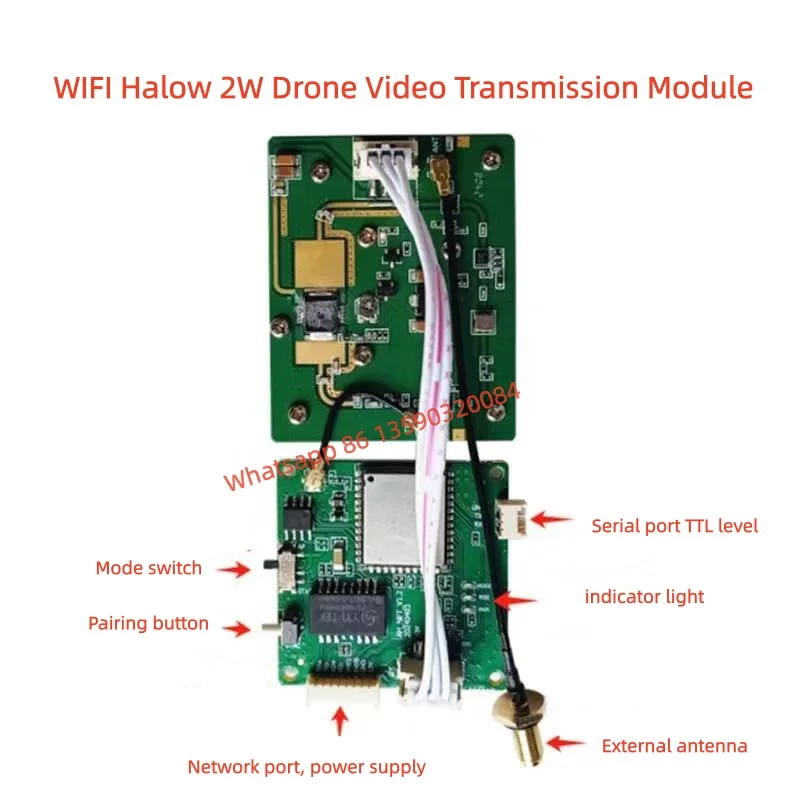 1PCS WiFi HaLow 2W power amplifier integrated module for plug-and-play drone robot video transmission module