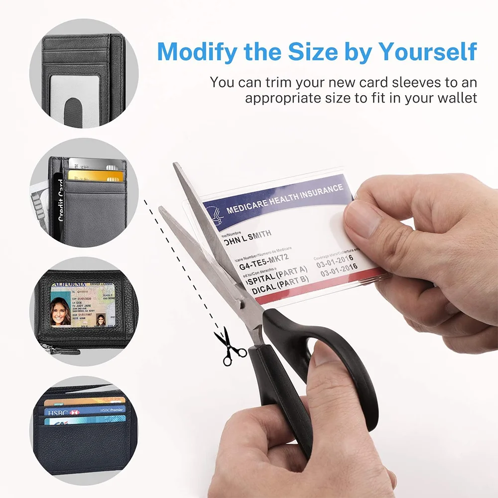 Medicare Card Holder Protector Sleeves ,PVC Water Resistant for New Medicare Card,Business Cards,Social Security Card Protector