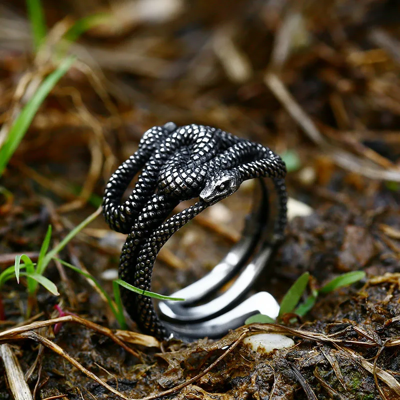 Beier 2022 New Creative Designs Retro Punk Snake Men\'s Ring Exaggerated Antique Fashion Personality Stereoscopic Animal ​Rings