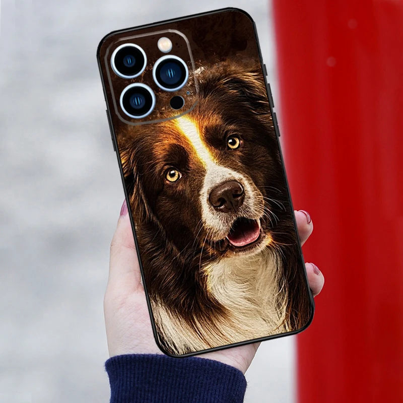 Custodia per cani Border Collie per iPhone 15 14 13 12 Mini 11 Pro Max 12Pro 13Pro XS X XR 7 8 Plus SE2 Cover protettiva