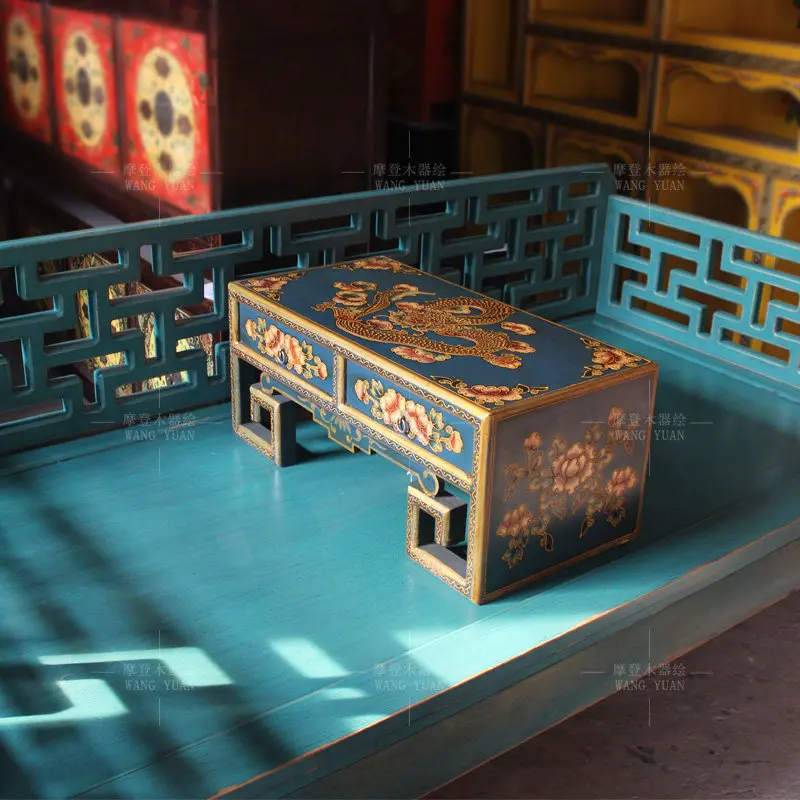 Painted coffee retro TV cabinet meeting table floating characteristic size can be customized to make solid