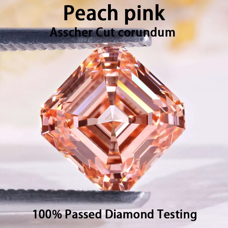 

Морганит розовый lab creat Peach Pink Asscher огранка корунд драгоценный камень синтетический рубин свободные драгоценные камни 100% проходные бриллианты тест на ручку