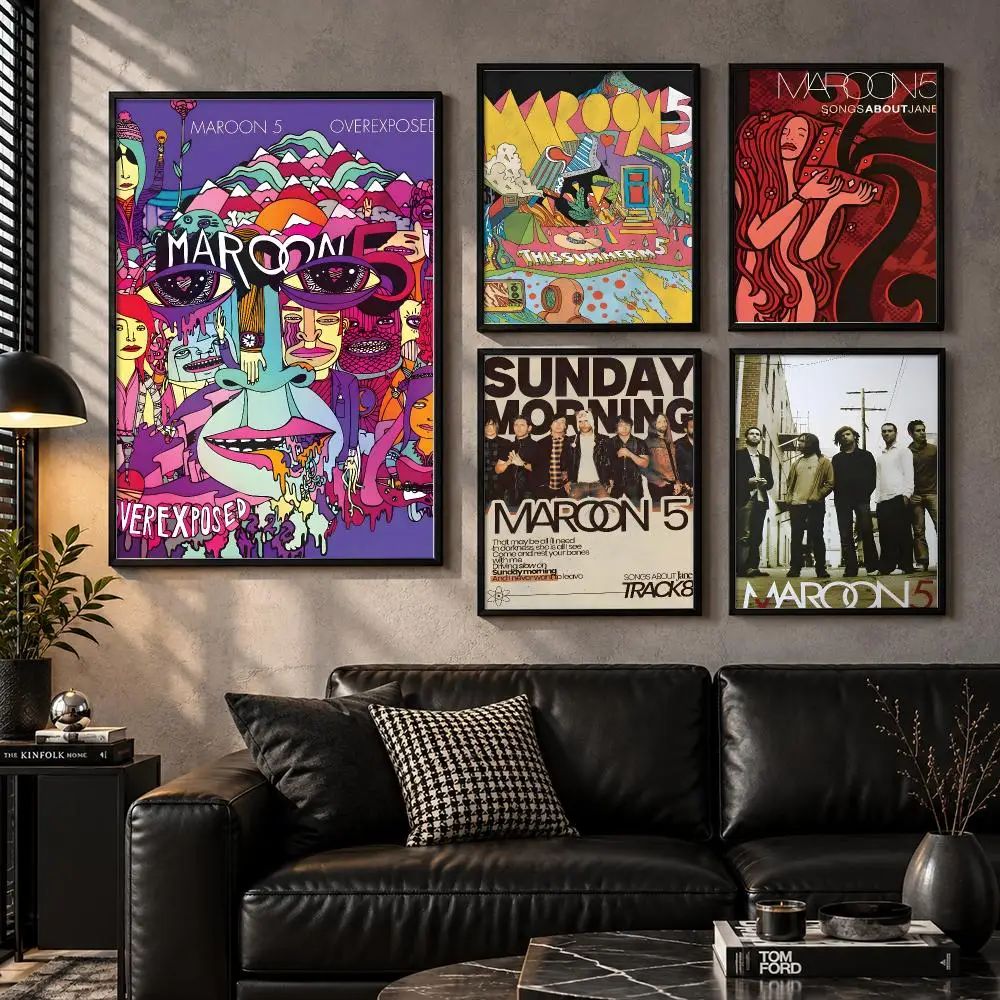 Rock Band M-Maroon 5 Poster Trendy And Easy-to-Apply Wall Art Stickers For Home Decor And Dorm Room Walls