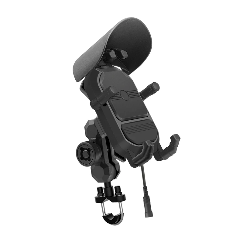 

Motorcycle Handlebar Phone Mount With 15W Wireless Charger & Vibration Dampener, Anti-Theft, Adjustable Phone Holder