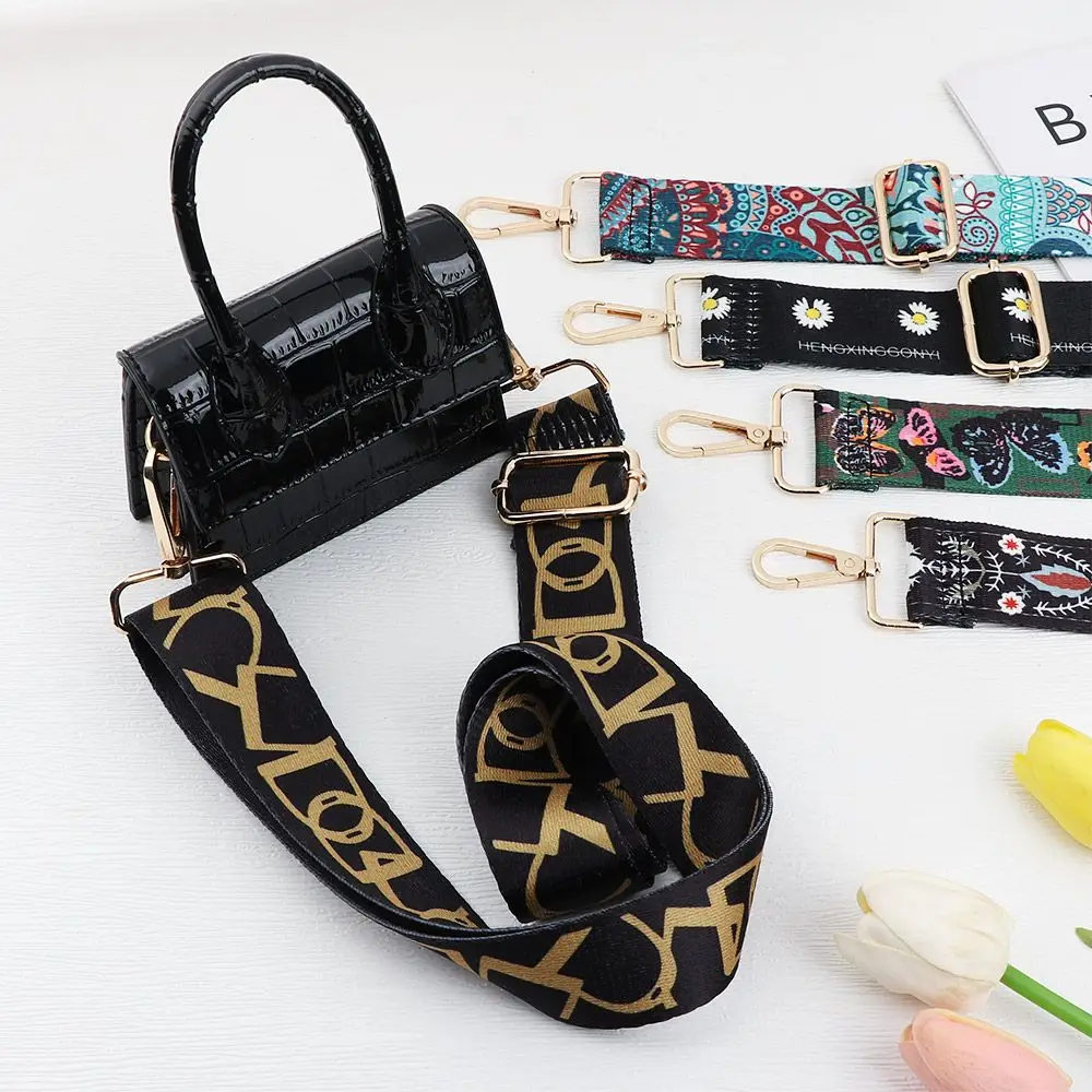 Fashion Nylon Colored Bag Strap Women Handbag Belt Wide Shoulder Bag Strap Replacement Adjustable Bag Strap Bag Accessories