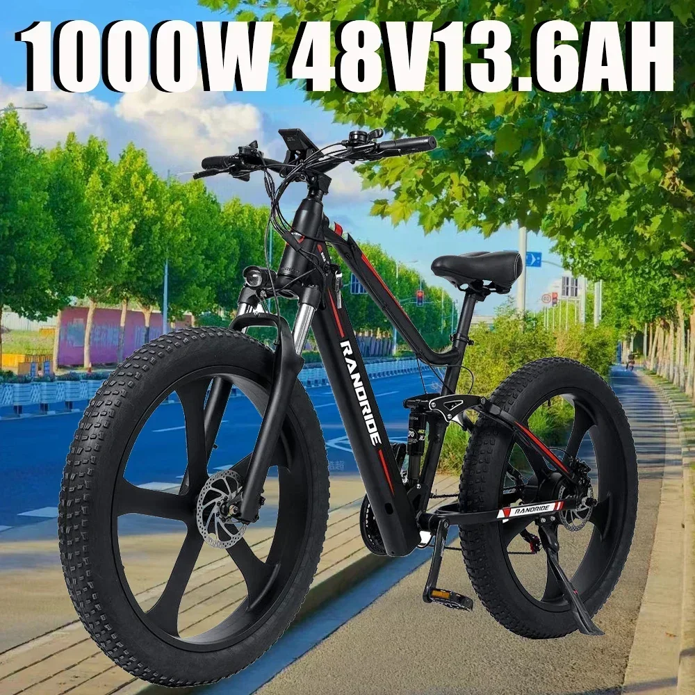 Mountain Electric bicycle 1000W Motor 48V17AH battery 20-inch tire beach Electric Bicycle 40KM/H Adult Off-road Electric bicycle