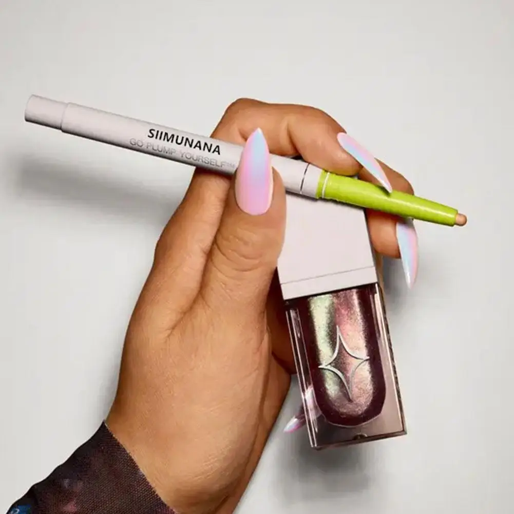 Siimunia lápis delineador labial pigmentado de longa duração, fácil de aplicar para contorno labial preciso, maquiagem diária, delineador labial carpo