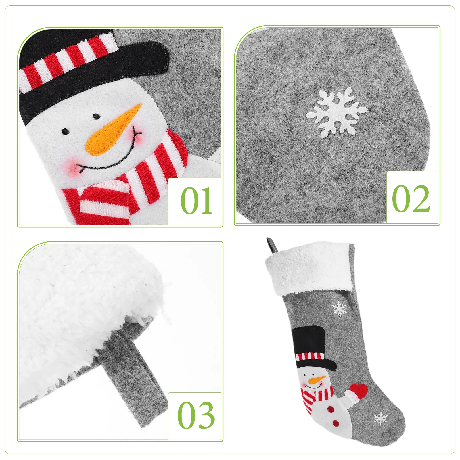 

Christmas Snowman Sock Gift Bag Candy Storage Holder Hanging Decor Xmas Stocking Tree Hanging Ornament Stocking Bag