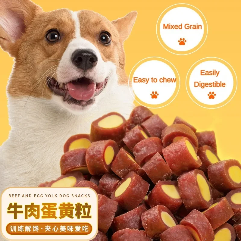 110g Pet Dog Snacks Beef Sandwich Egg Yolk Chewy Teething Snacks Delicious Nutritional Training Reward Pet Food Dog Food