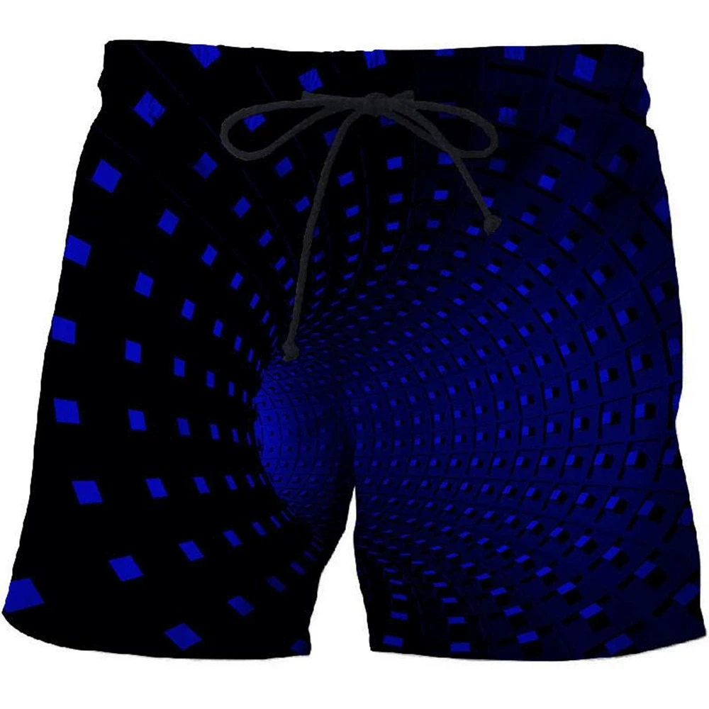 Nouveau abstrait tourbillon mode hommes femmes survêtements col rond Hip Hop Shorts grande taille S-7XL Shorts de sport hommes S-7XL