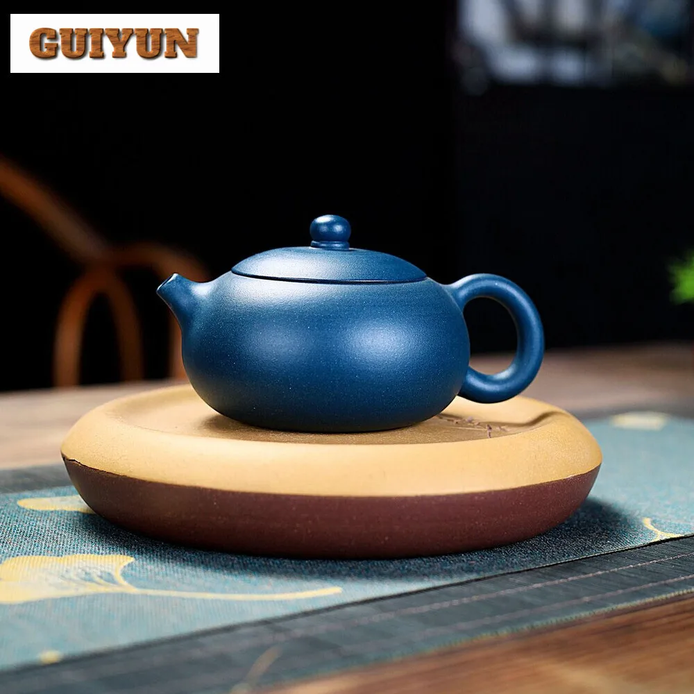 

220ML Chinese Yixing Tea Pot Authentic Purple Clay Flat Xi Shi Teapot Handmade Kettle Ball Hole Filter Tea Ceremony Custom Gift