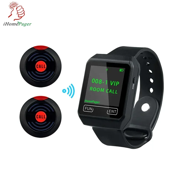 High quality wireless portable waterproof wrist touch screen watch receiver pager