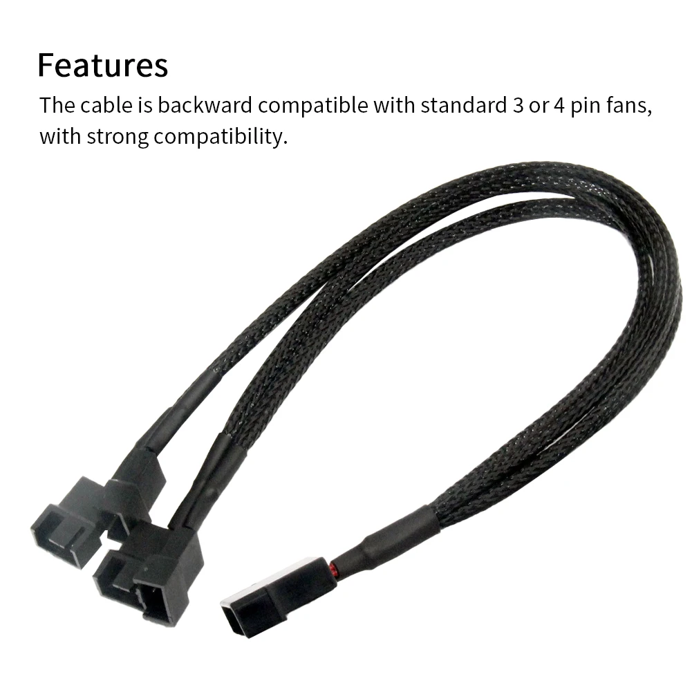 อะแดปเตอร์12V ตัวแยกติดตั้งง่ายสายไฟพัดลมทำความเย็น3-PIN หรือ4-Pin สำหรับ casing PC ส่วนประกอบแบบพกพาที่มั่นคง