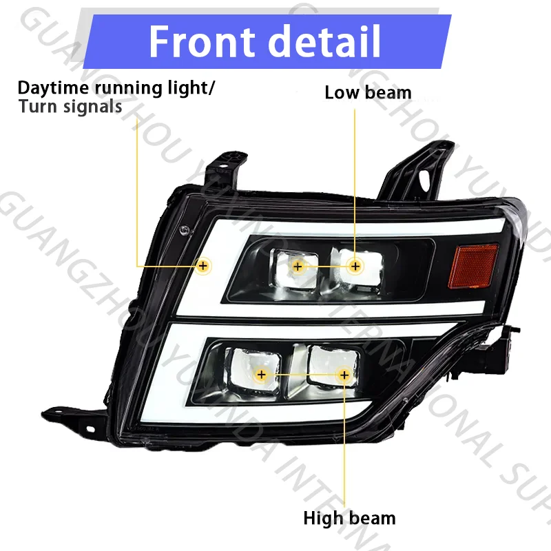 مصابيح أمامية للسيارات عالية الجودة لميتسوبيشي باجيرو V93 V87 V97 2009-2021 ضوء النهار المعدل 06-21