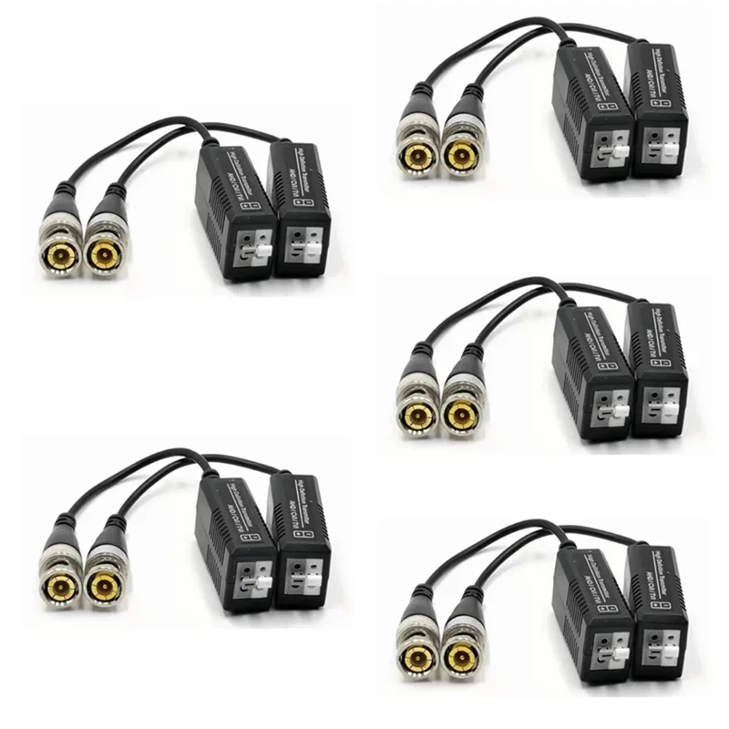 

SUNRI-5Pairs Balun BNC Male to UTP Сетевая камера для HD TVI AHD Cvl Камера видеонаблюдения Видеобалун BNC к CAT5 CAT6 Utppassive Video