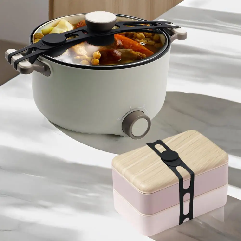 

1/2Pcs Slow Cooker Lid Silicone Strap Reusable Bento Box Latch Band Yoga Mat Cords Curtain Bundling Strap Self-Lock Silicone Tie