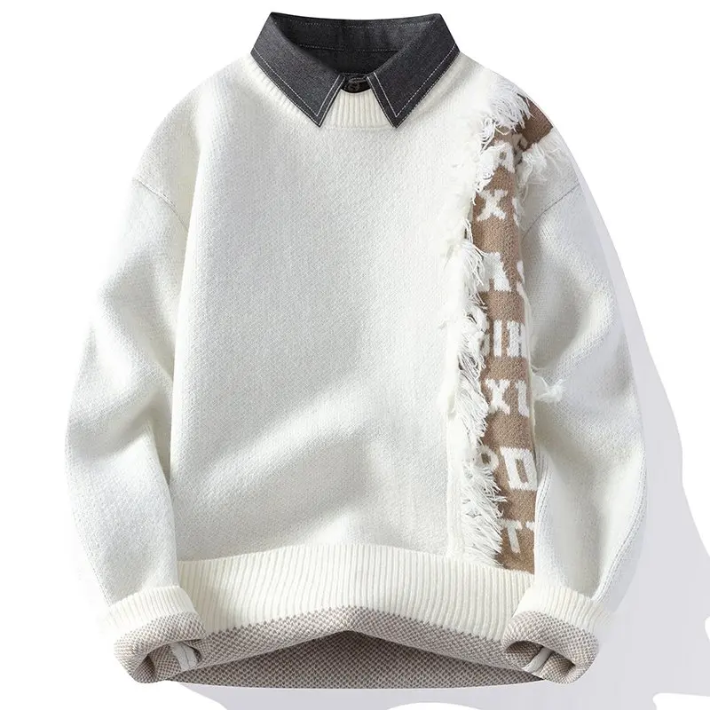 Two Items Sweater,outdoor Use, Fishing, Fashionable, for Men, Trendy, Versatile, for Sports, for Casual Wear, Knitted Sweater