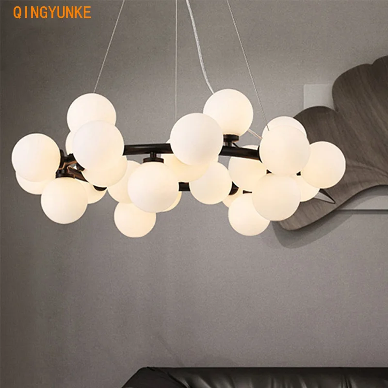 Led Chandelier Glass Ball Lamp Ceiling Fixtures for Living Room Modern Nordic G4 Chihuly Kitchen Island Decoration Home Light