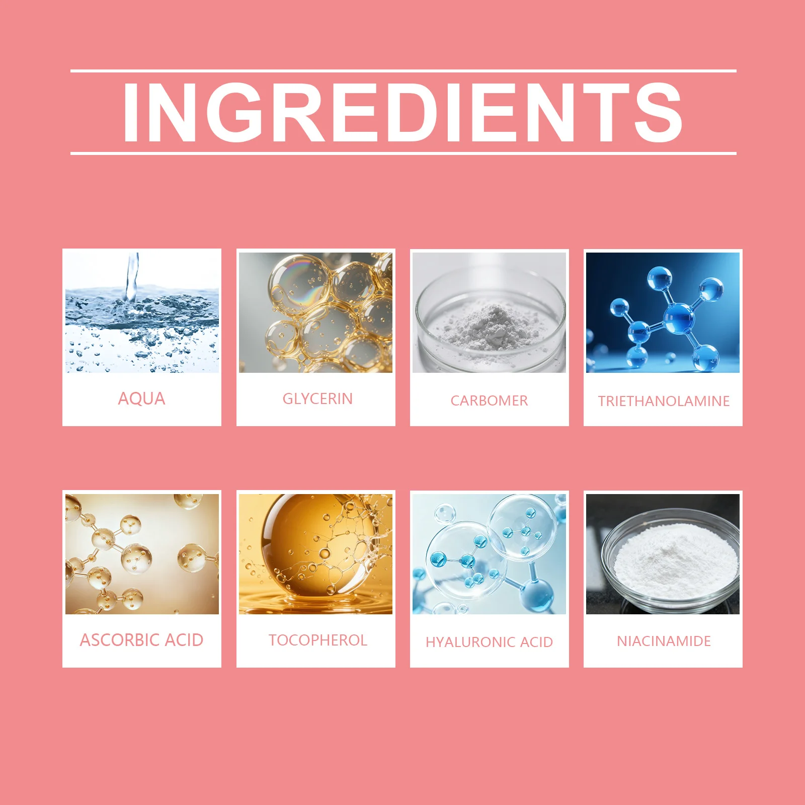 4 In 1 Fade Fine Lines Firming Face Serum Moisturizing Brightning Vitamin C Hyaluronic Acid Facial Serum Shrink Pores Skin Care