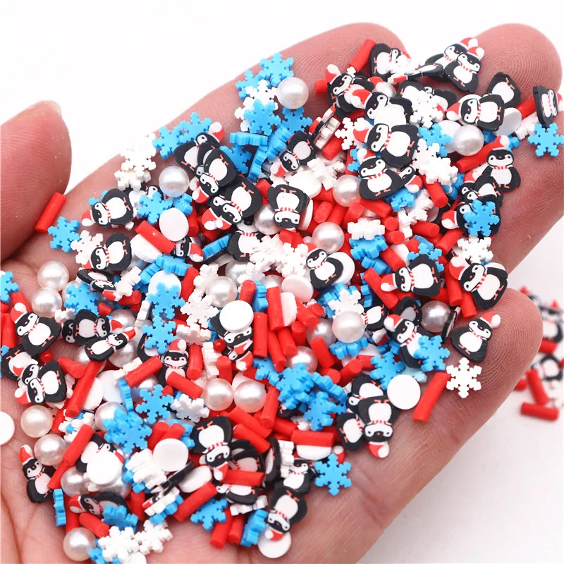 5mm Christmas Slices Slime Polymer Clay Sprinkle Nail Snowflake Xmas  Clay DIY Crafts Making Crystal Mud Filler Accessories 50g