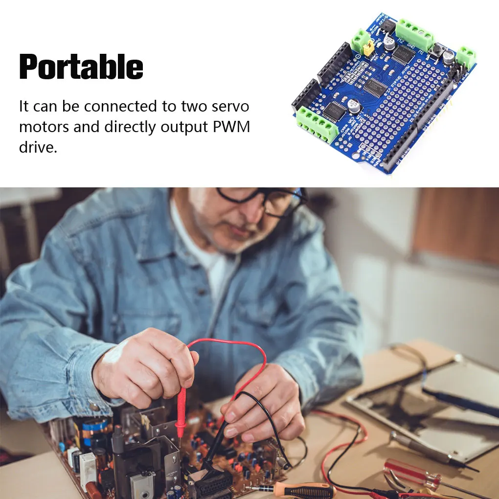 Wear-resistant Durable DC Stepper Motor Module Professional Lightweight IIC I2C Servo Driver Replace L293D Modules