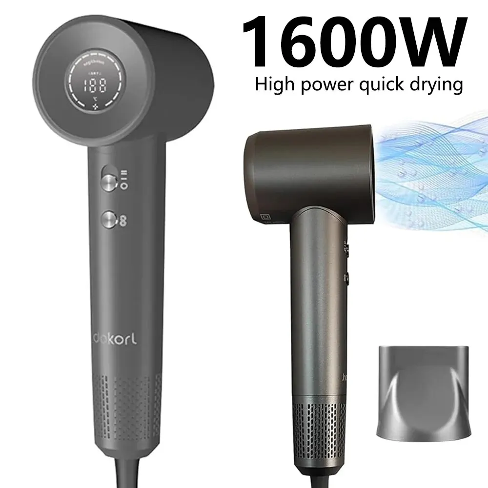 1600W Powerful Hair Dryer Lightweight Hair Blow Dryer with Cool Shot Button & 2 Concentrator Nozzles for Women Negative Ions