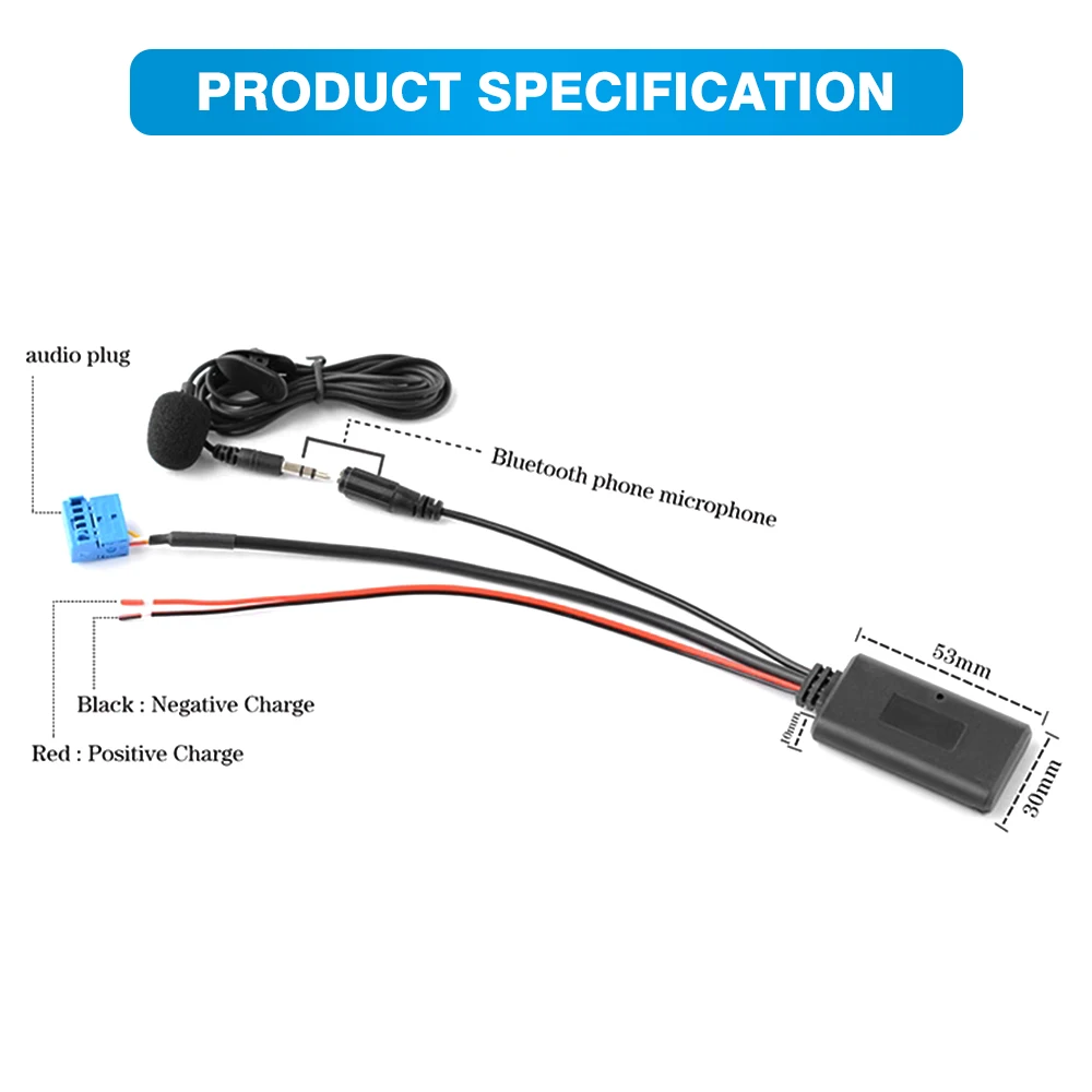 Bluetooth 5.0 Music Microphone Audio AUX Cable Handsfree Adapter Harness Kit for BMW E60-E66 E70 E82 E87 E90 E92 Car Radio