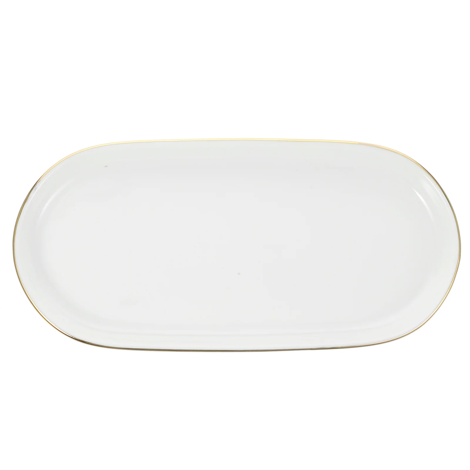 

Ceramic Bathroom Organizer Tray Smooth Textured Toiletries Holder Jewelry Organizer Countertop Storage Plate for Home