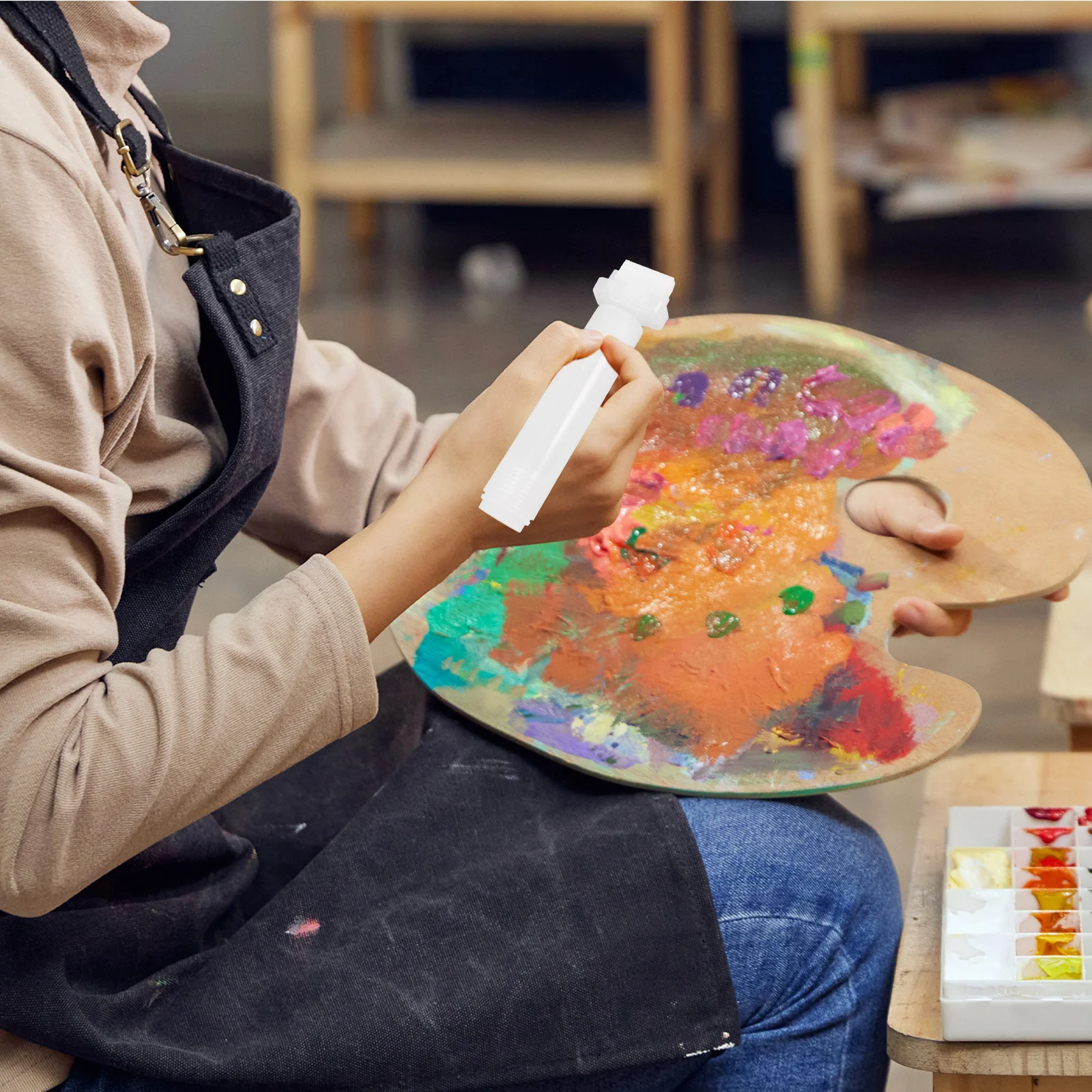 علامات أكريليك قابلة لإعادة الملء 30 مللي متر طرف مسطح قلم طلاء أبيض فارغ للرسم الحرفي على الزجاج الخشب حجر الخرسانة الفن الدائم