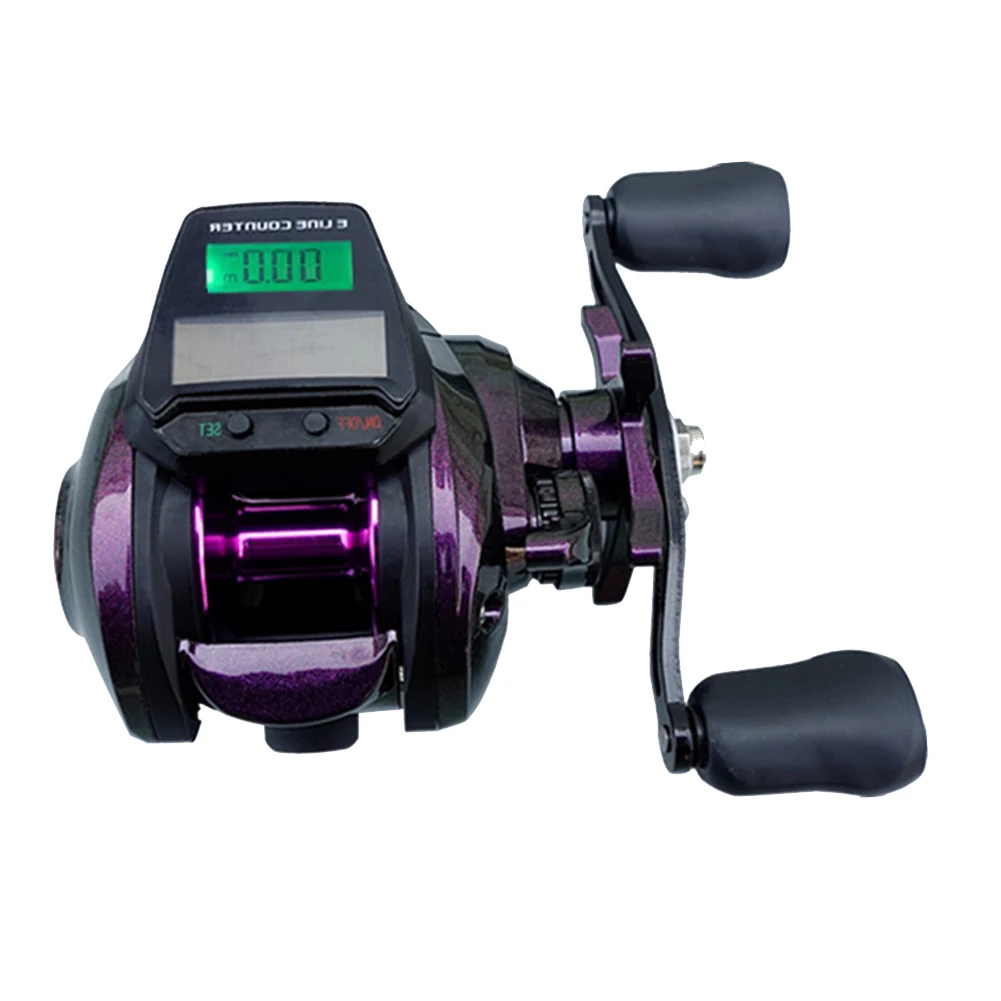 Digital Fishing Baitcasting Reel  Accurate Line Counting Meter  Waterproof Rechargeable Backlighting Display Bite Alarm