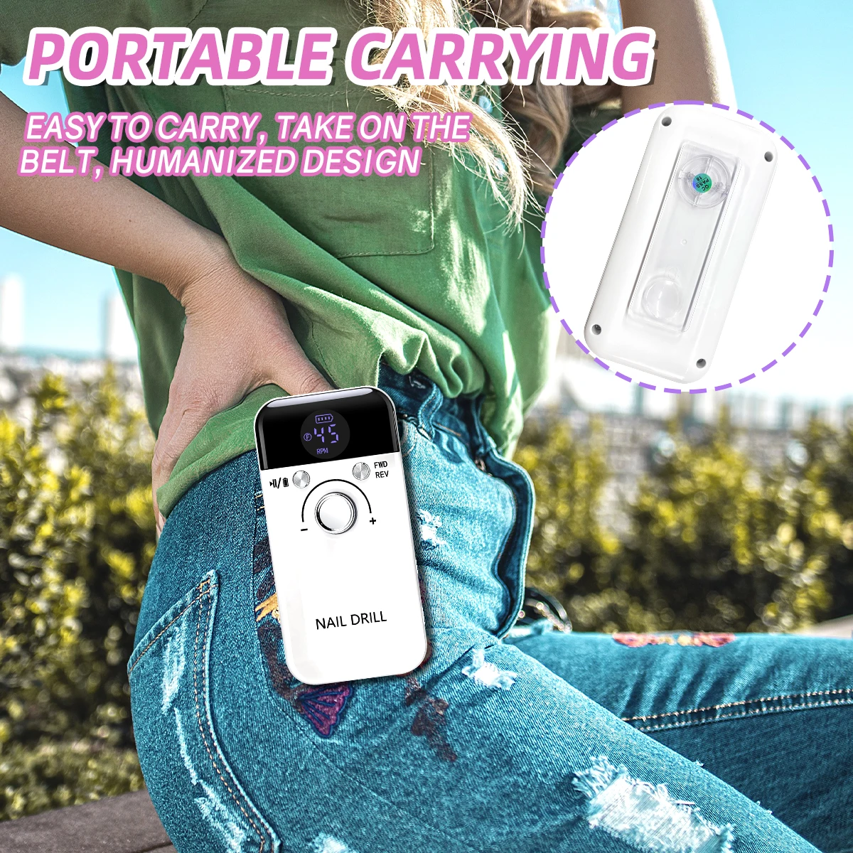 เครื่องเจียรเล็บไดอาน่าบิวตี้ 45000 รอบต่อนาที เครื่องเจียรเล็บแบบพกพา เสียงเบา ชาร์จไฟได้ สำหรับทำเล็บมือในร้านเสริมสวย