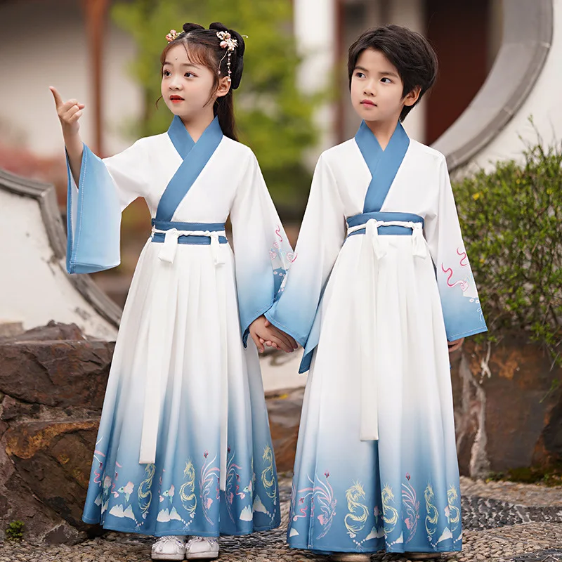 

Children's Traditional Chinese Culture Hanfu Kindergarten Performance Dress Boys' and Girls' Hanfu Festival Party Costumes