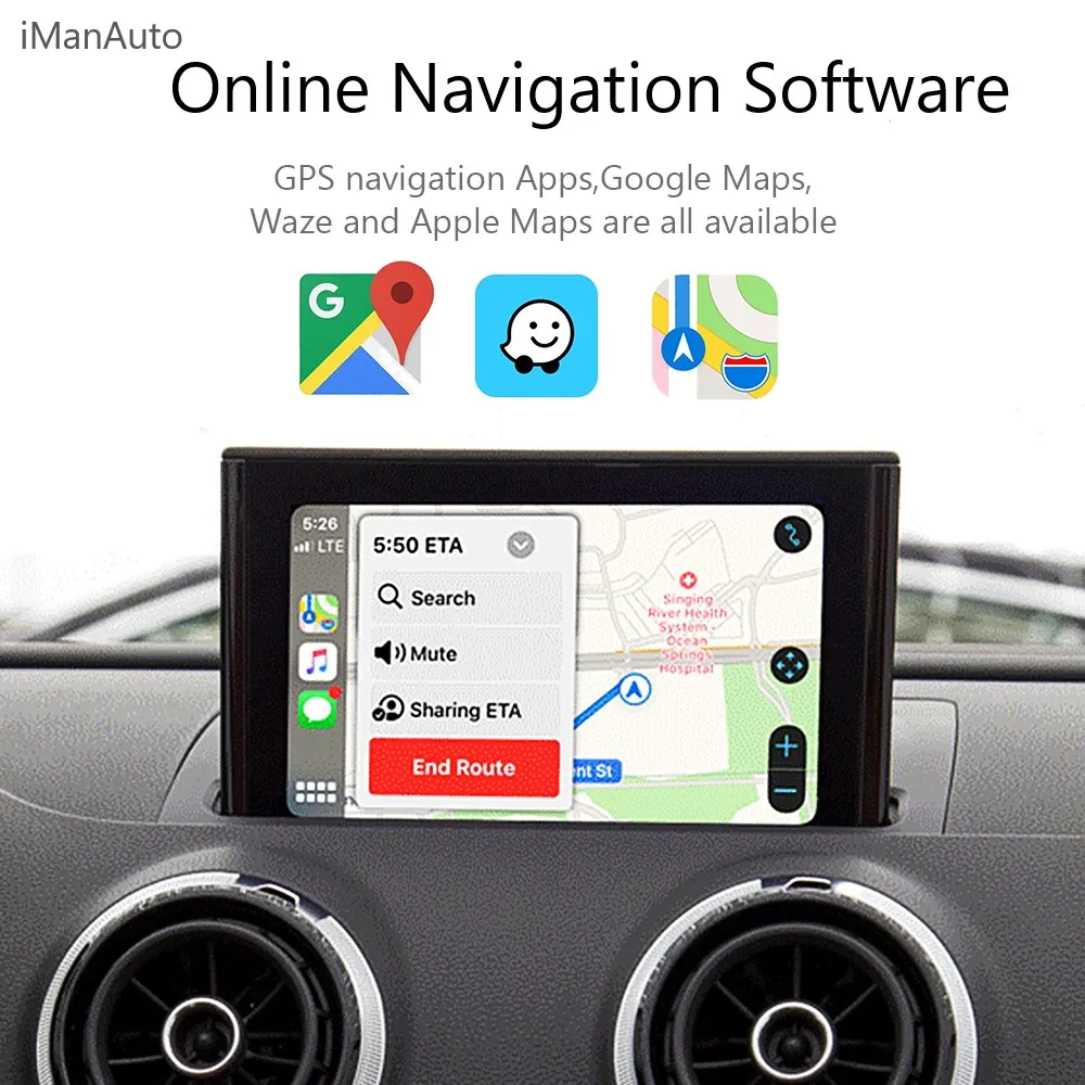 Wireless Apple CarPlay Interface Android Auto Decoder For Audi A3 2013-2018 AirPlay Mirror Link Youtube Car Play