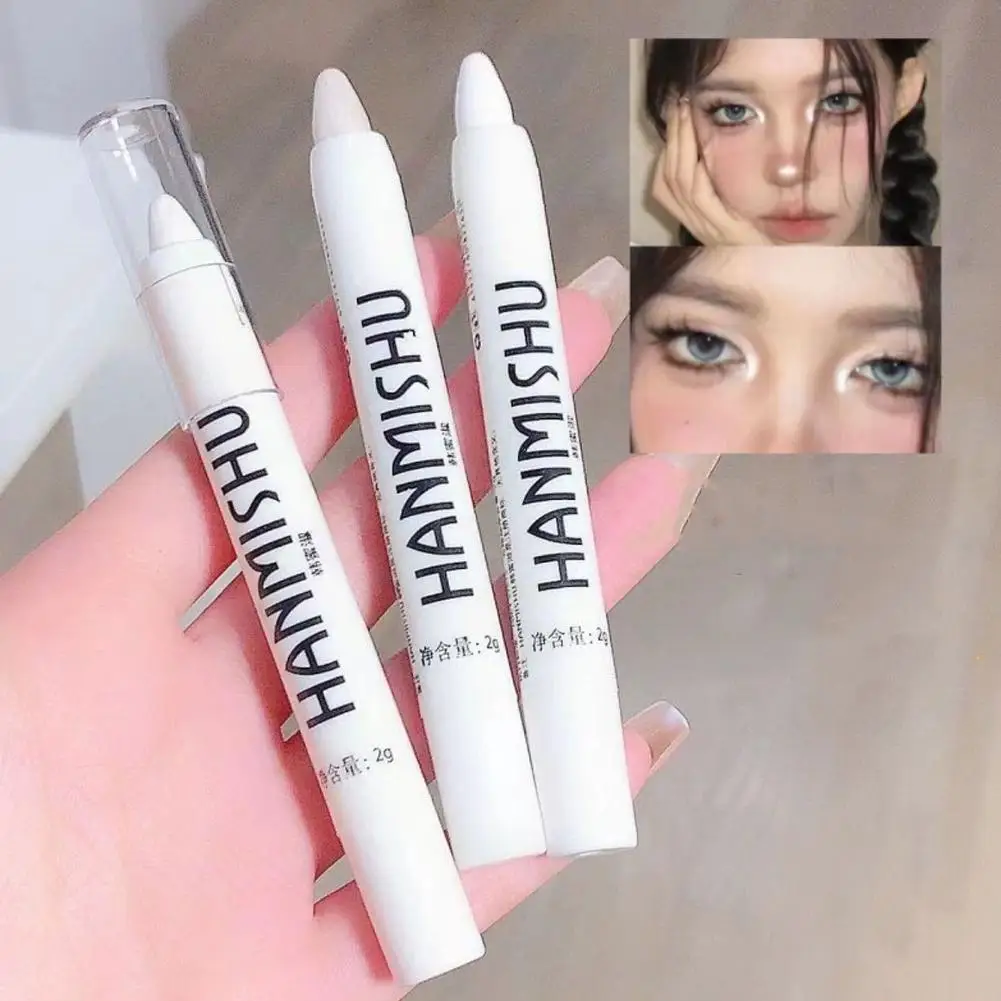 Lápiz Delineador de Ojos Blanco Mate, Iluminador, Delineador de Ojos de Larga Duración, Sombra de Ojos Perlada, Lápiz Iluminador de Ojos, Resistente al Agua