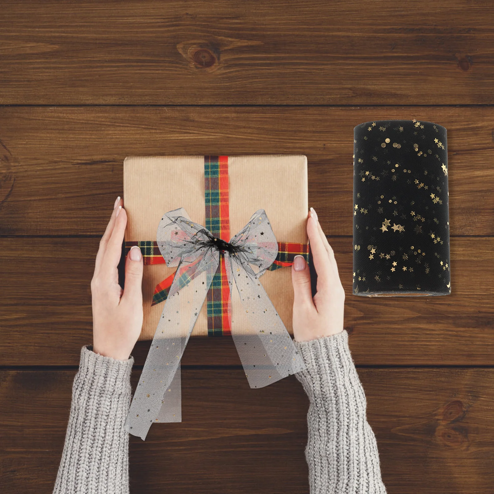 

Sequins Tutu 2280X15Cm Black Gauze Table Skirt For Wedding Party Decorative Use Lightweight Party Table Skirt