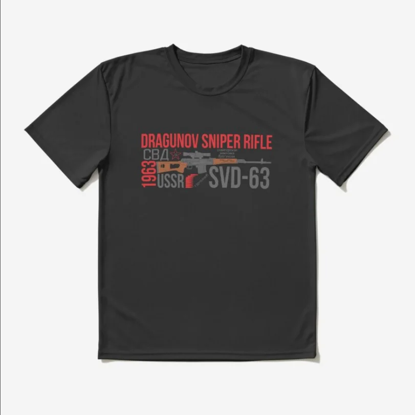 USSR Legendary SVD-63 Dragunov Sniper Rifle T-Shirt 100% Cotton O-Neck Short Sleeve Casual Mens T-shirt Size S-3XL