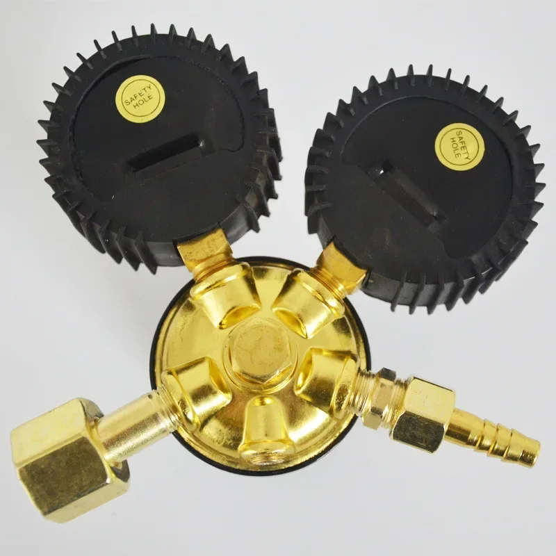 New ArrivalNitrogen Meter Pressure Reducing Valve All-copper Leather Case Shockproof Nitrogen Cylinder Pressure Gauge Industrial