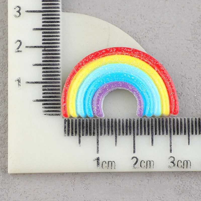 20pcs Shiny Resin Rainbow Unicorn Kawaii Scrapbooking Material Cabochons Supplies Dollhouse Miniatures Flatback Embellishment