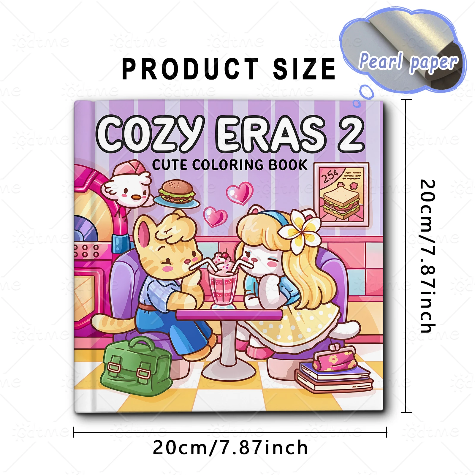 TINY MEOWLAND COZY CAT Coloring Book for Adults Bold Easy Pattern Stress Relief Leisure Painting Art Book Perfect Holiday Birthd