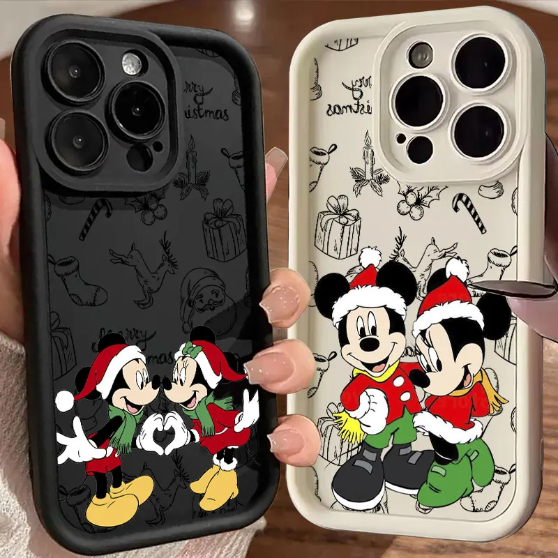 Cute Cartoon Disneies Christmas Mickey Minnie Phone Case for Google Pixel 9 8 7 8A 7A Pro XL 4G 5G Soft Silicone TPU Back Cover