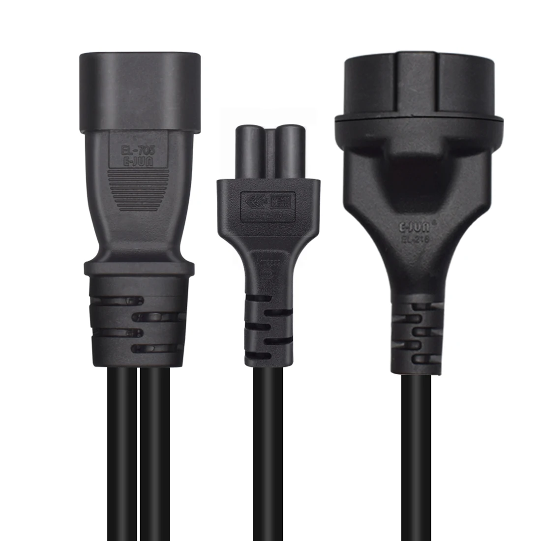 JORINDO IEC C14 TO C5+EU4.8MM Y Splitter Power Plug Cord,IEC320 C14 TO German standard socket+C5 3 holes Power conversion cable