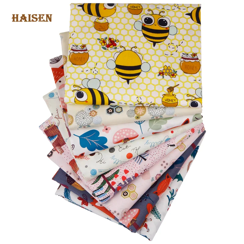 

Printed Twill Cotton Fabric,DIY Sewing Quilting Patchwork Clothes Material For Baby&Child,40x50cm,8pcs,Cartoon Animal Forest Set