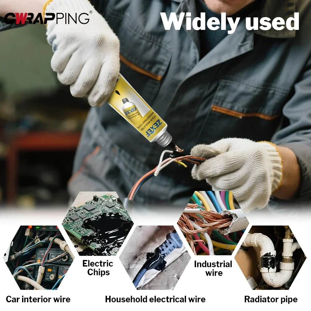 50/100ml Multifunctional Adhesive Motorcycle Repair Black and White Liquid Insulating Paste Spare Parts Protective Wire Tool