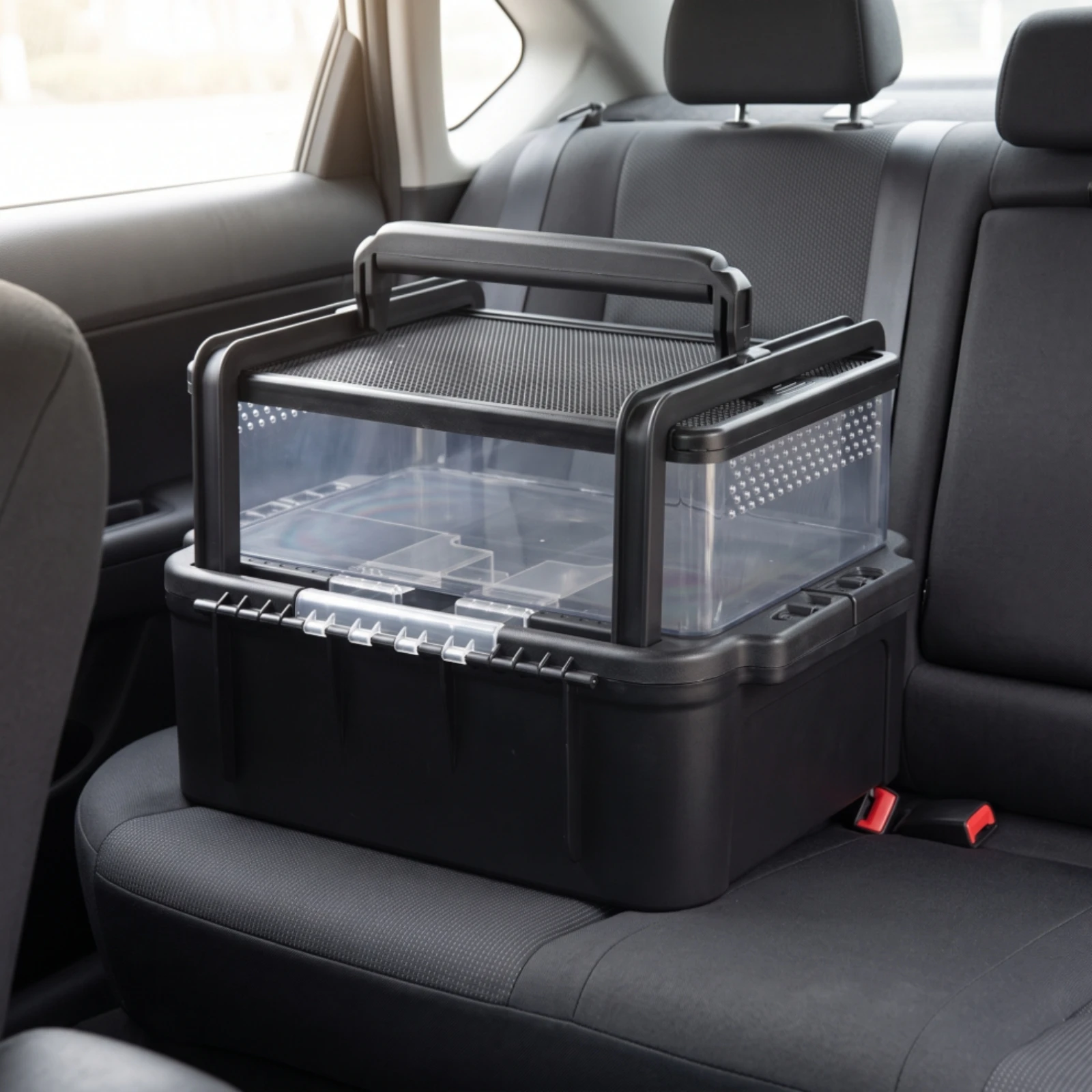 Reptile Carrier Compact Reptile Transport Box Small Plastic Enclosure with Handle Secure Terrarium Box Sturdy for Travel