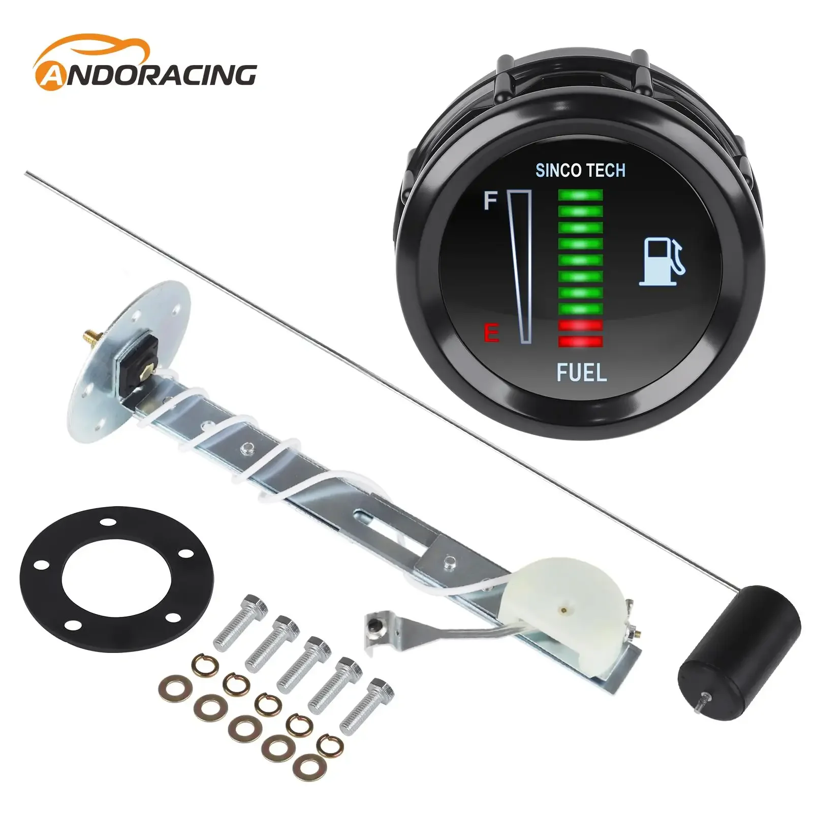 

2" 52mm Automotive Motorcycle Fuel Gauge Electronic LED Display Fuel Level Moto Meter Car Gauge Black With Fuel Level Sensor 12V