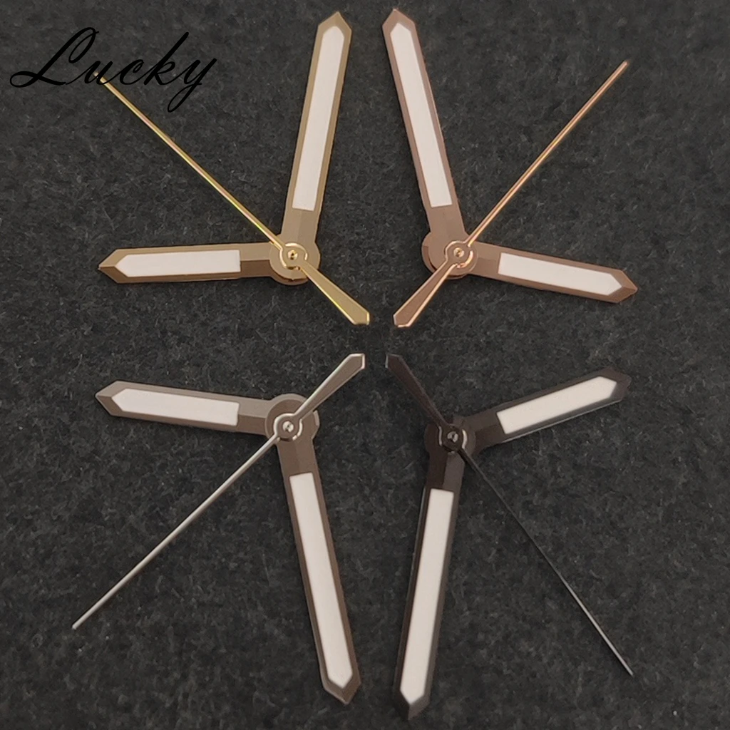 Hohe Qualität NH35 NH36 Zeiger Silber Gun Gold Rose Gold Uhr Hände Grün Leuchtende Uhren Zeiger Fit NH35 NH36 4R 7S Bewegung