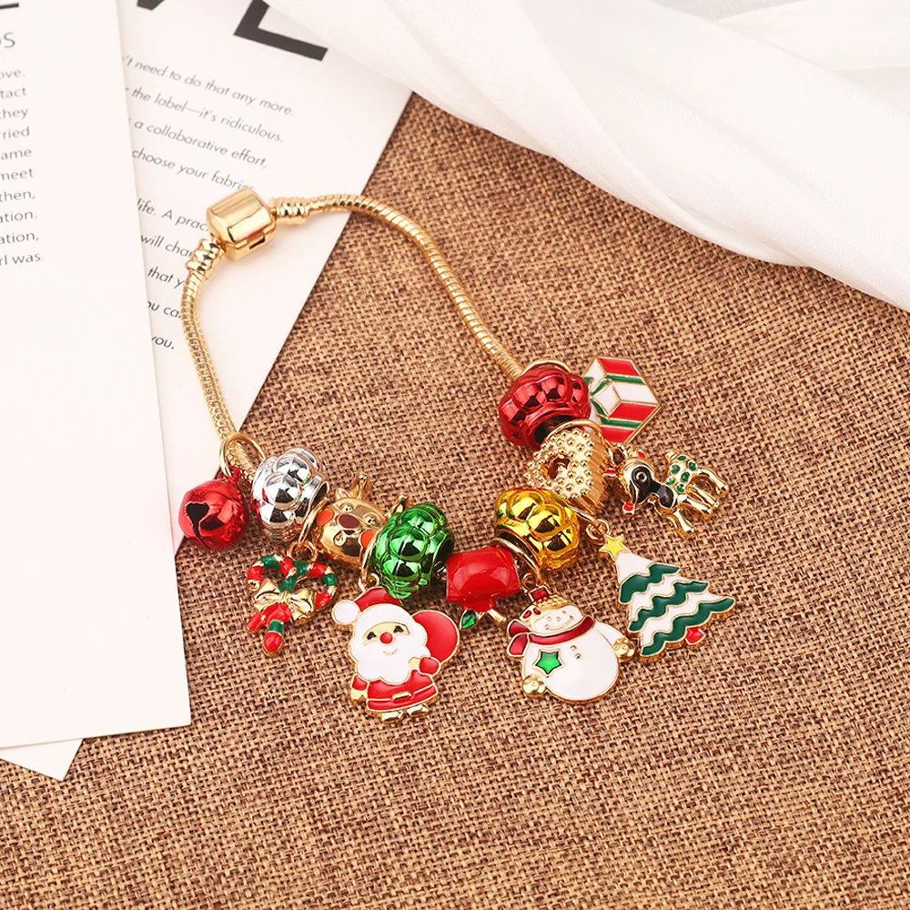 Christmas Bracelet Festive Decoration Santa Claus Christmas Tree Christmas Bell DIY Combo Bracelet