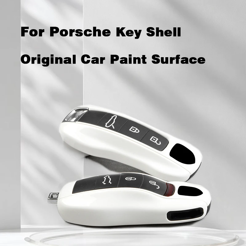 

Original Car Paint Surface pearl white Key Case Shell For Porsche 911 718 Panamera Macan Cayenne Boxster Cayman Remote Key Cover