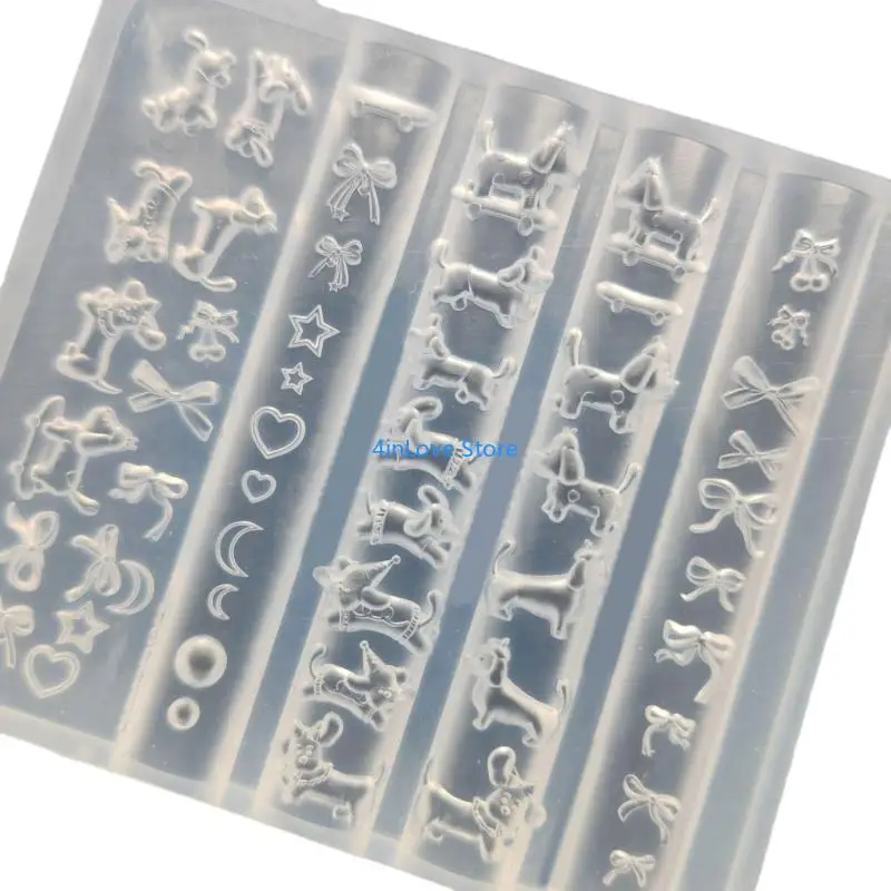 

T4MD Силиконовая форма для таксы и собаки с бантиком для дизайна ногтей и украшений из смолы