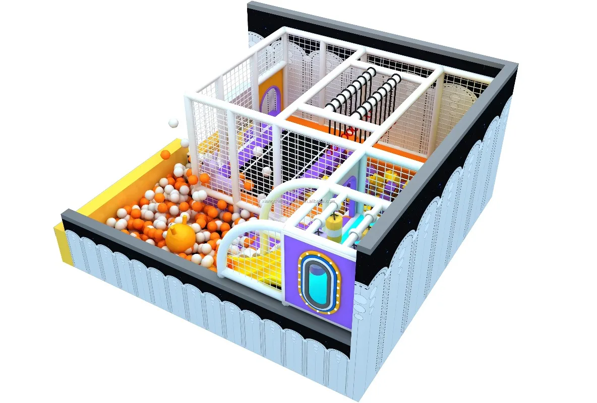 New Design 6m*6m*2.8m Trampoline Park with Balls Pit Large Indoor Amusement Playground Hot Sale Foam Pit Trampoline for Kids